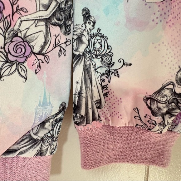 Walt Disney World Princess Water Colors Satin Light Weight Jacket Girls Size 7/8 - Picture 5 of 8